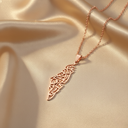 Karamah Palestine Calligraphy Map Necklace