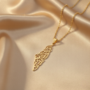 Karamah Palestine Calligraphy Map Necklace